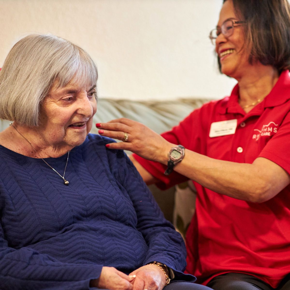 senior home care brushing hair