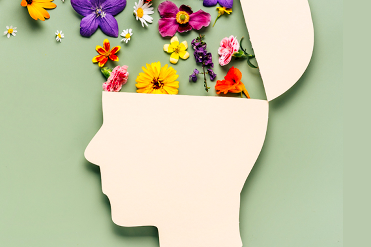 rhythms home care head silhouette with flowers