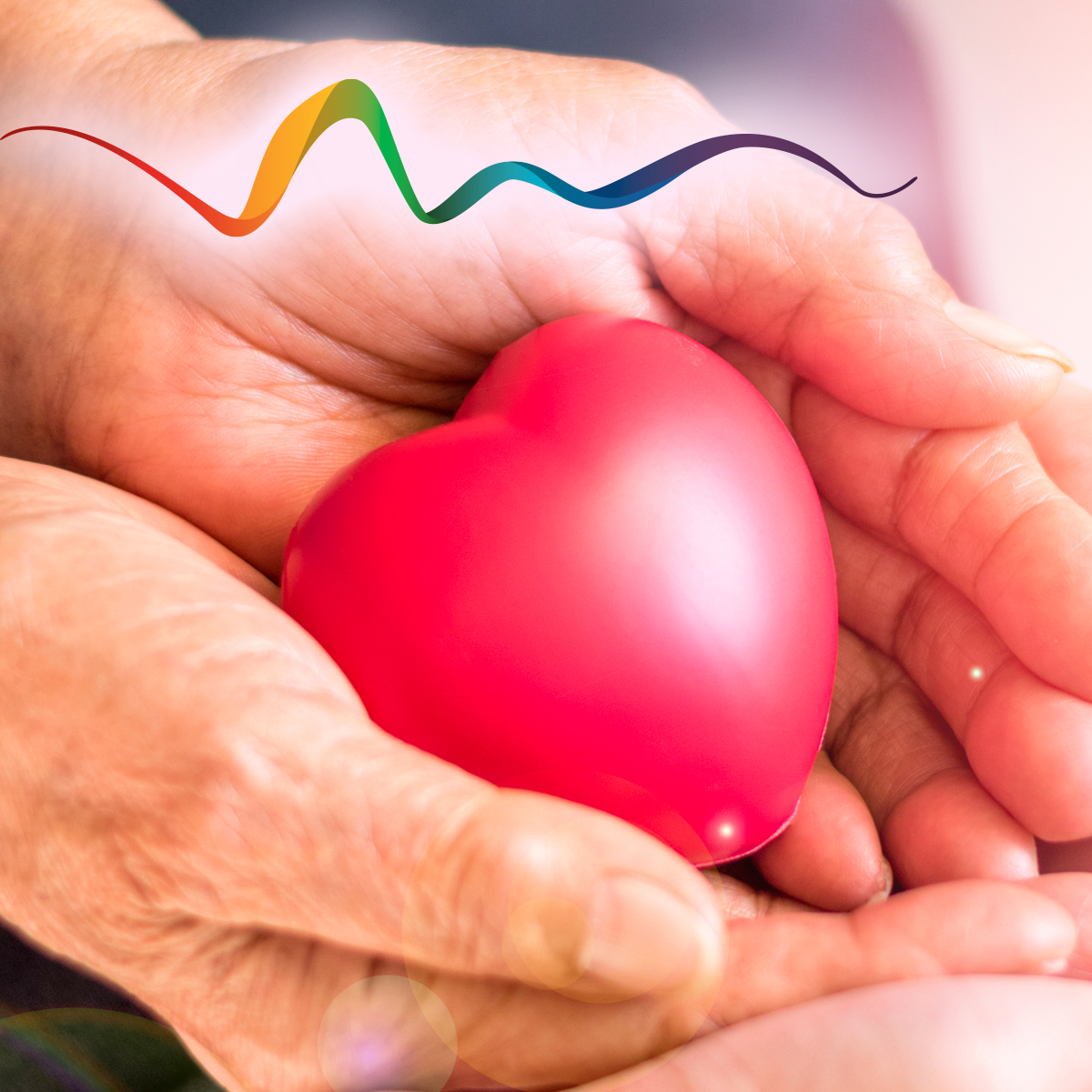 rhythms home care plastic heart in elderly hands